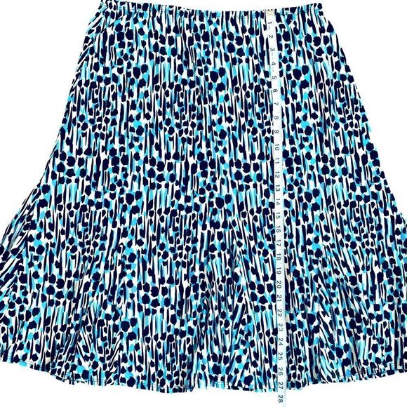 Laura Ashley Womens A-Line Flared Turquoise Black Contemporary Skirt Size Large - Picture 8 of 8